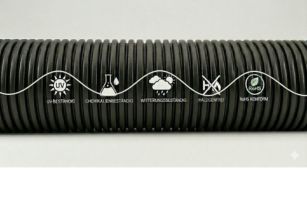 Slotted corrugated pipe - UV-stable
